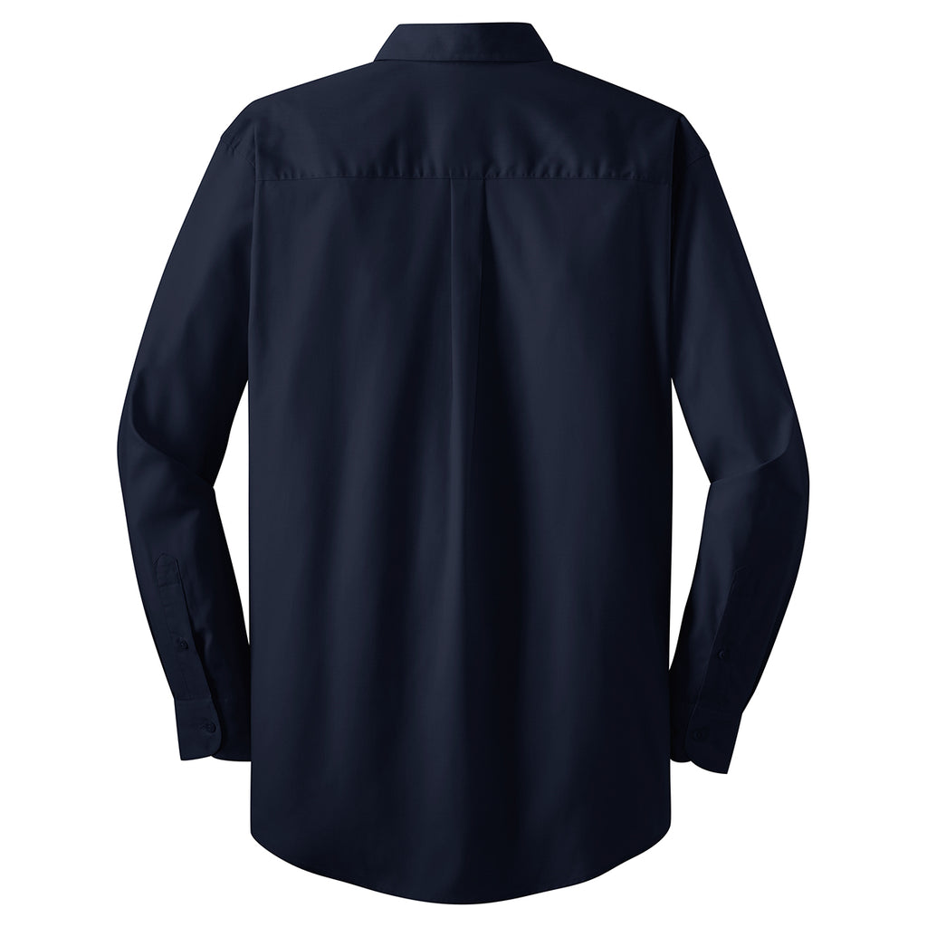 Port Authority Men's Navy L/S Value Poplin Shirt