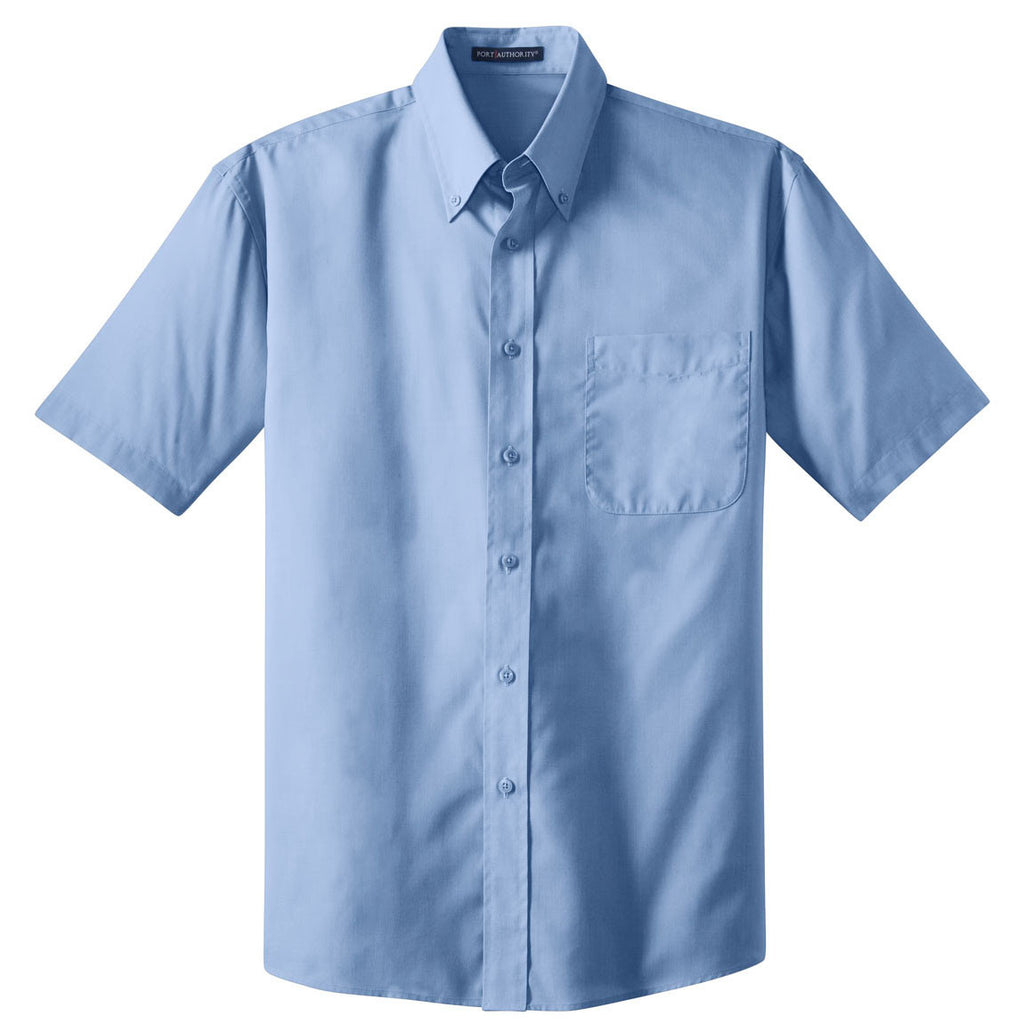 Port Authority Men's Light Blue S/S Value Poplin Shirt