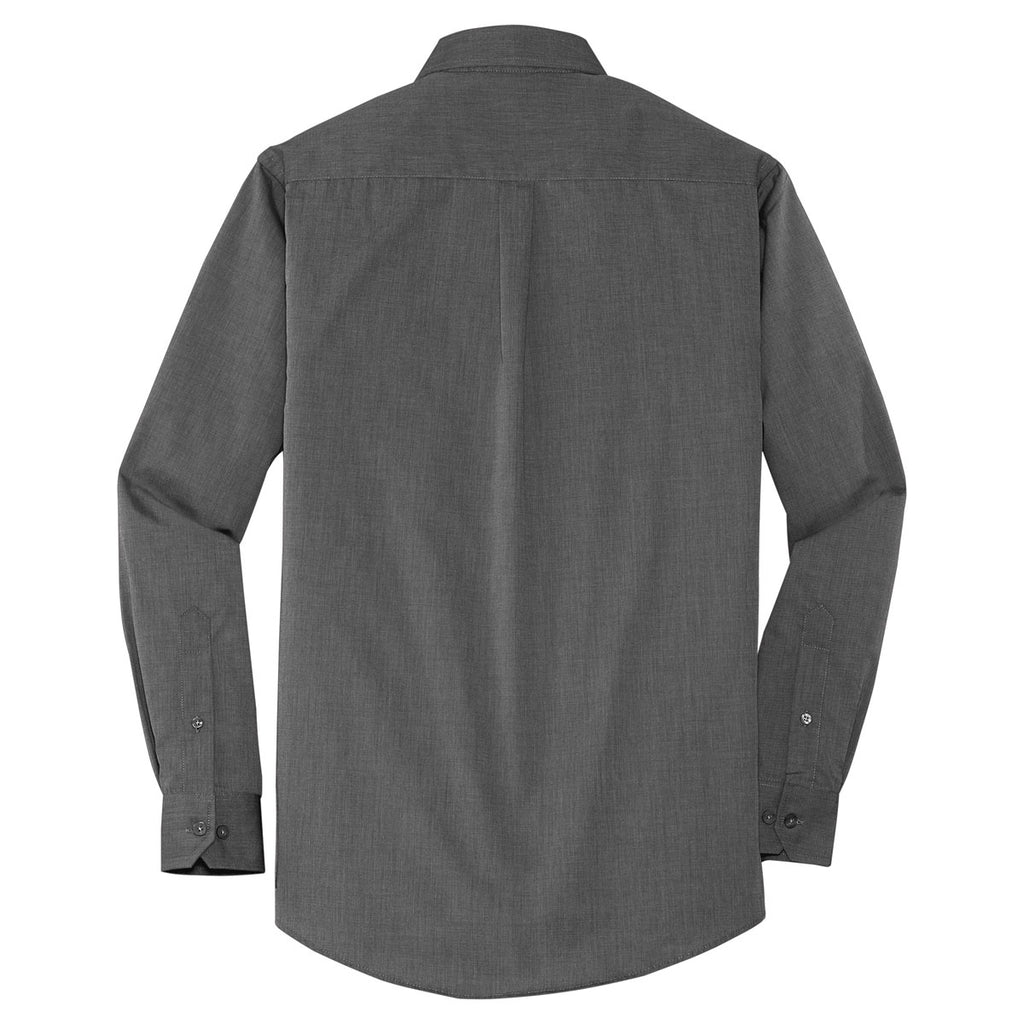 Port Authority Men's Soft Black Crosshatch Easy Care Shirt