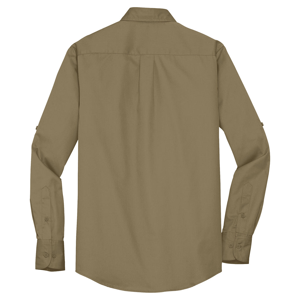 Port Authority Men's Vintage Khaki Stain Resistant Roll Sleeve Twill Shirt