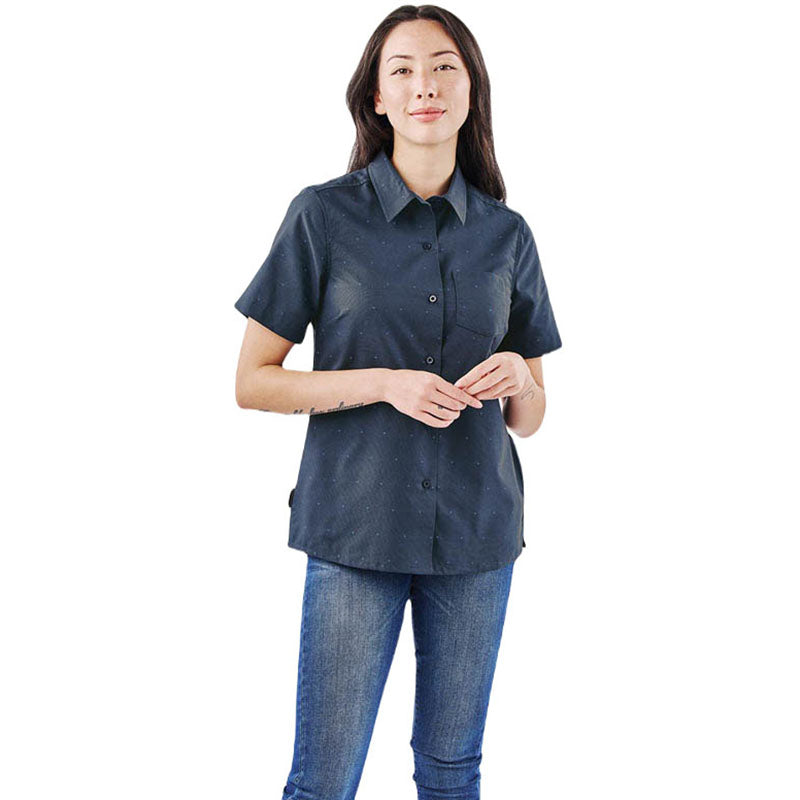 Stormtech Women's Navy/Classic Blue Molokai Short Sleeve Shirt