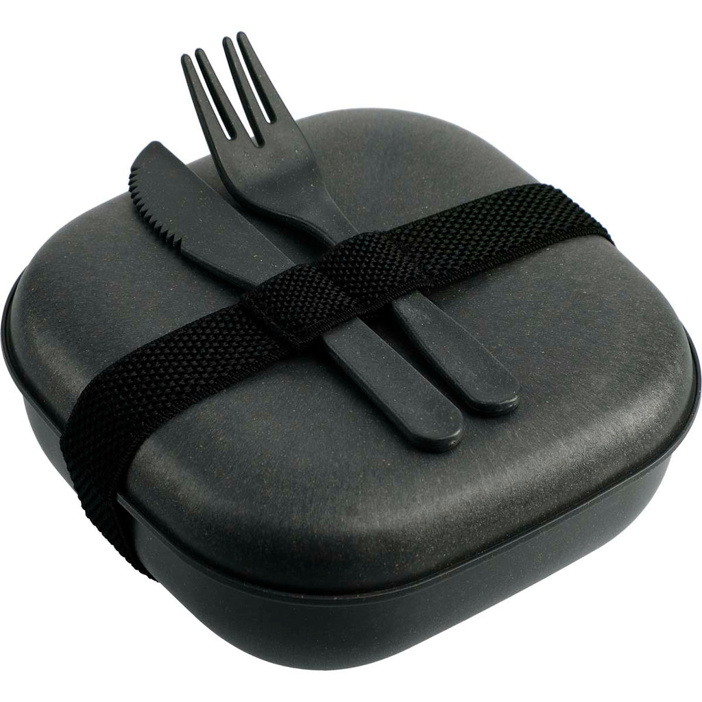 Bullet Black Wheat Straw Food Storage with Utensils