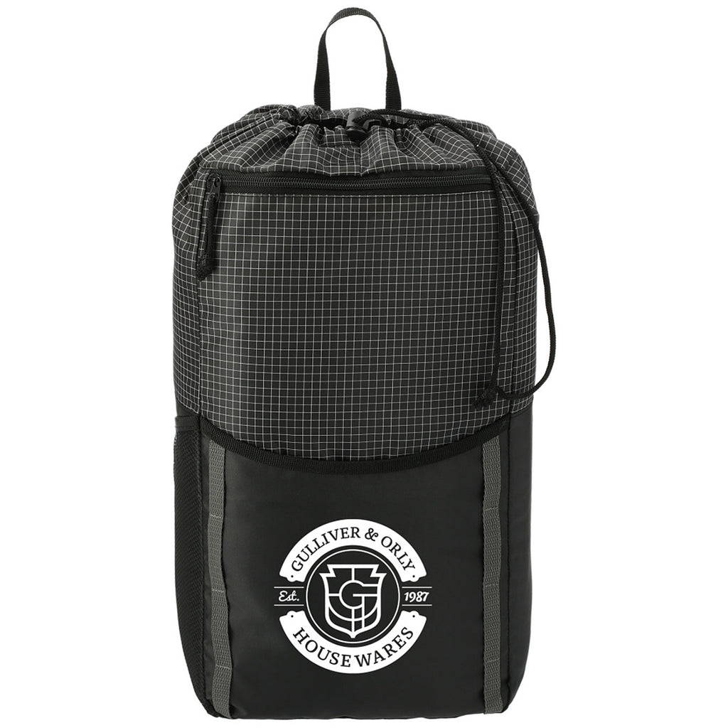 Bullet Black Grid 14L Drawstring Backpack