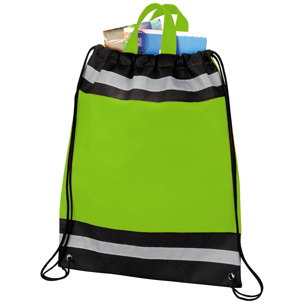 Bullet Lime Green Small Non-Woven Drawstring Bag