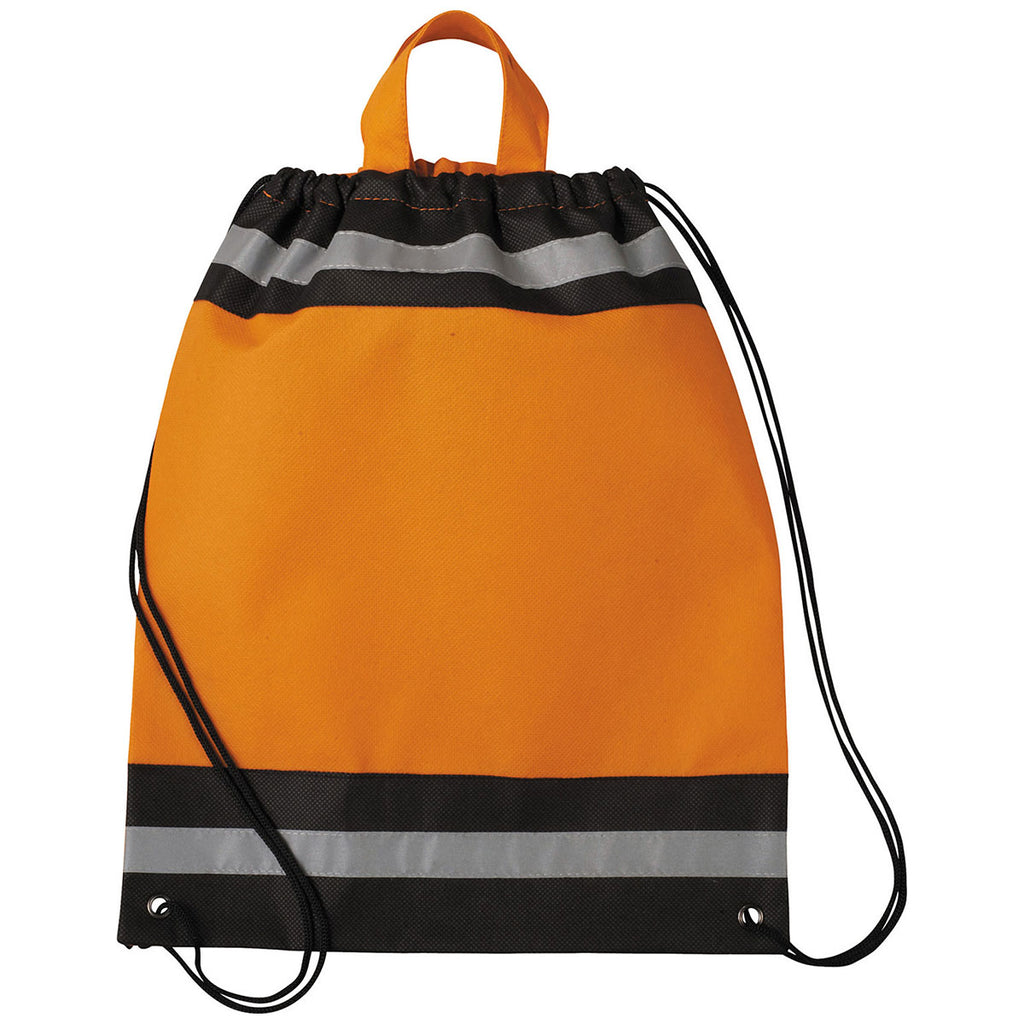 Bullet Orange Small Non-Woven Drawstring Bag