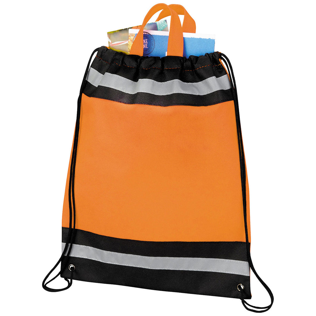 Bullet Orange Small Non-Woven Drawstring Bag