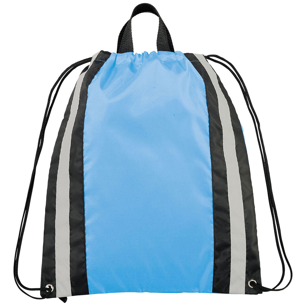 Bullet Light Blue Small Reflective Drawstring Bag