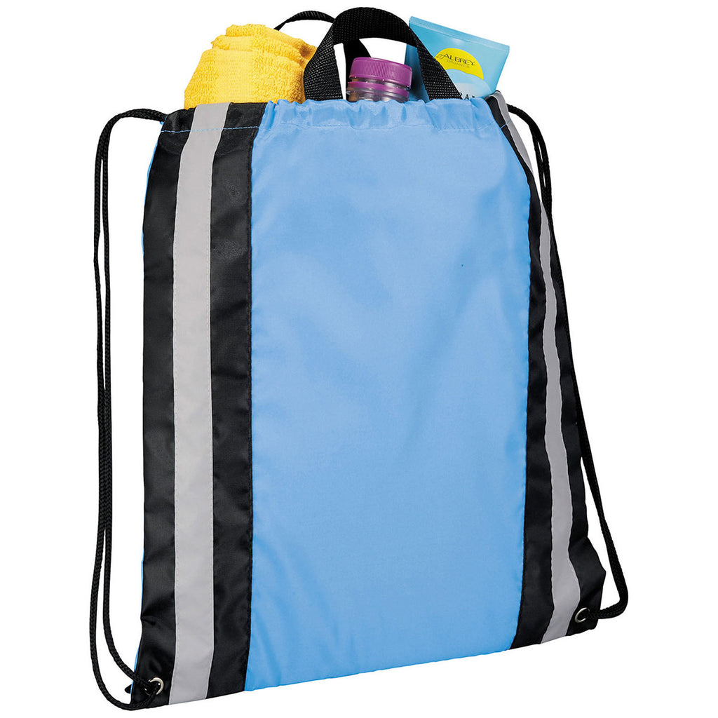 Bullet Light Blue Small Reflective Drawstring Bag