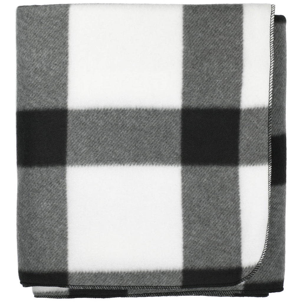 Bullet White/Black Buffalo Plaid Fleece Blanket