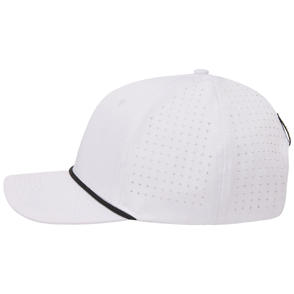 UNRL White/Black Mid-Pro Vented Rope Snapback