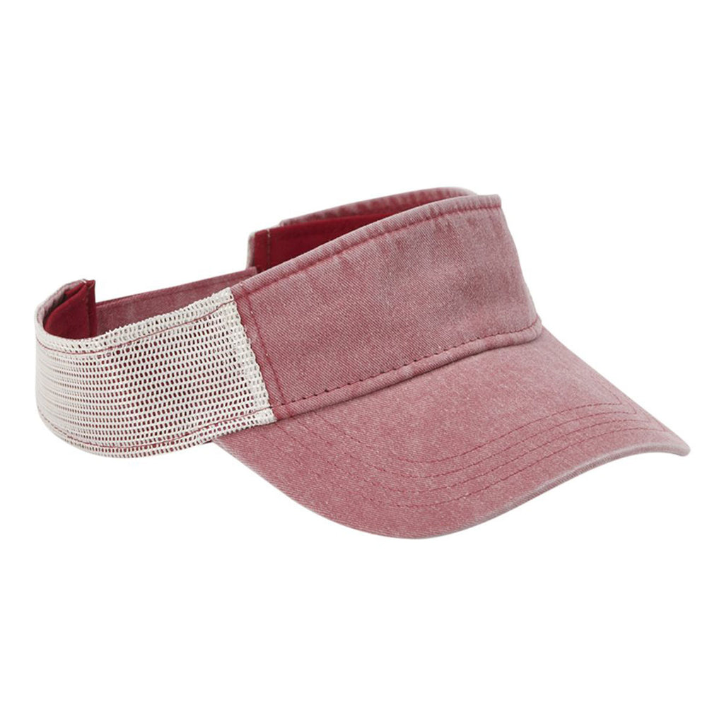 Sportsman Men's Cardinal/Stone Pigment-Dyed Trucker Visor