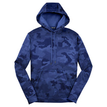 Sport-Tek Men's True Royal Sport-Wick CamoHex Fleece Hooded Pullover
