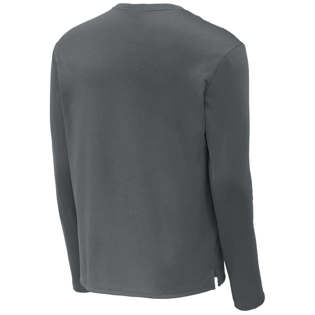 Sport-Tek Men's Dark Smoke Grey Sport-Wick Fleece Pullover Crew