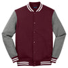 Sport-Tek Men's Maroon/Vintage Heather Fleece Letterman Jacket