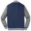 Sport-Tek Men's True Navy/Vintage Heather Fleece Letterman Jacket