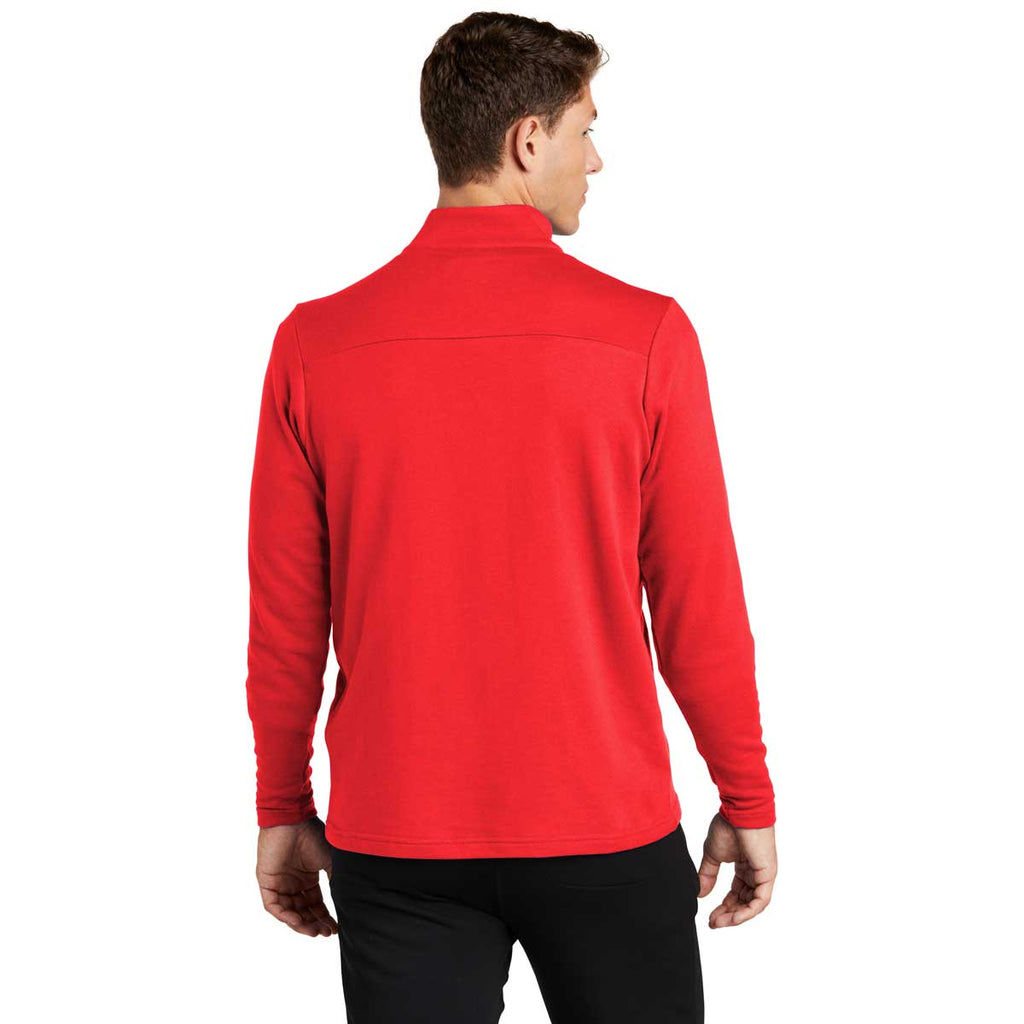 Sport-Tek Men's True Red Lightweight French Terry Quarter Zip Pullover