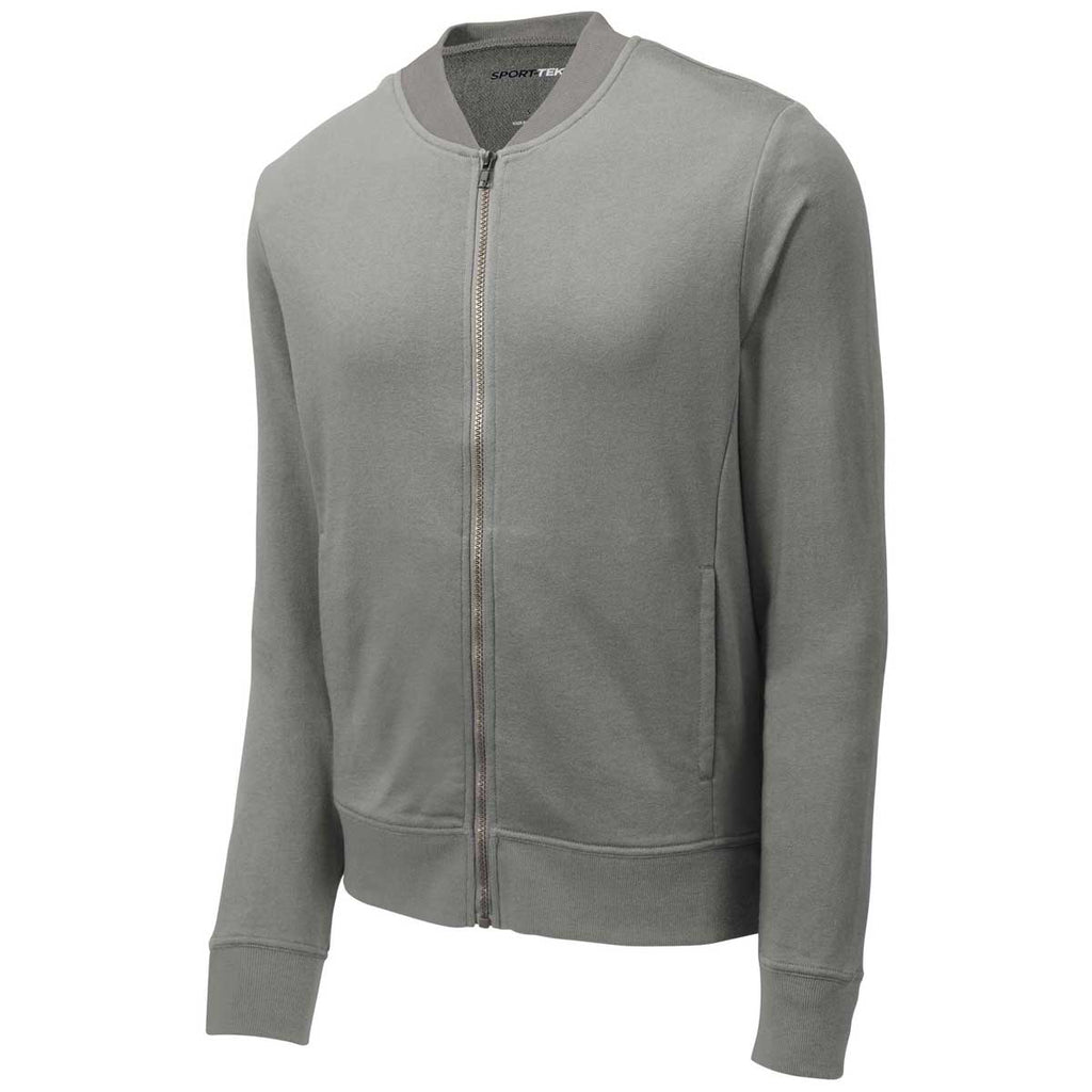 Sport-Tek Men's Grey Concrete Lightweight French Terry Bomber