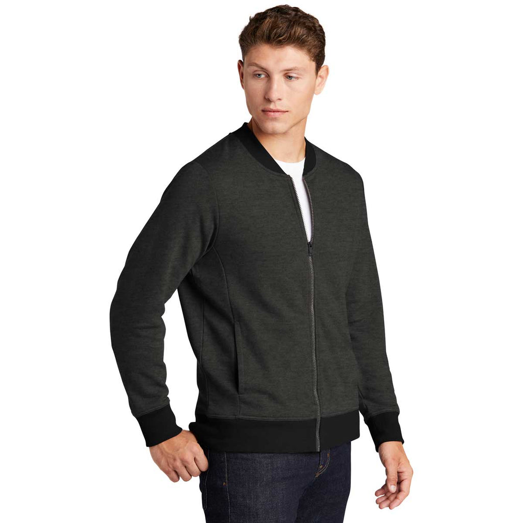 Sport-Tek Men's Heather Black Lightweight French Terry Bomber