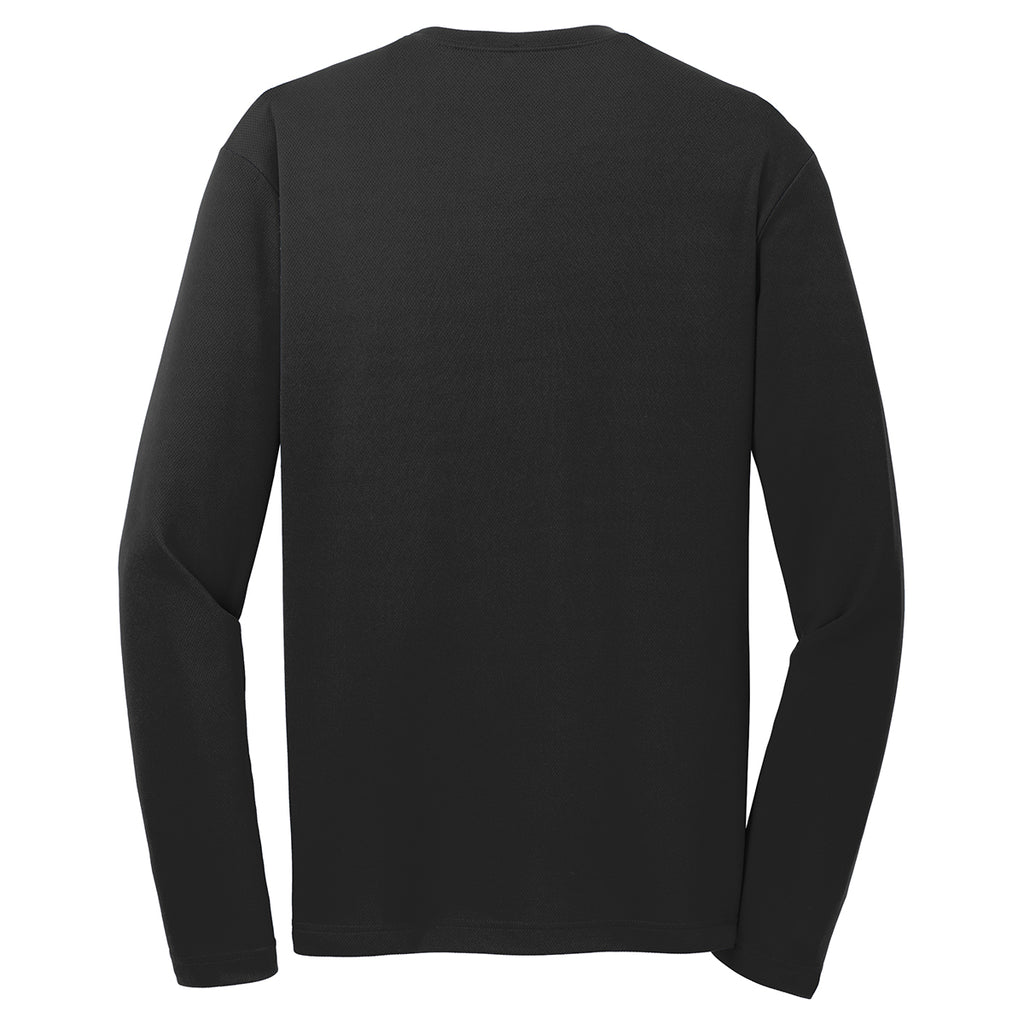 Sport-Tek Men's Black PosiCharge RacerMesh Long Sleeve Tee