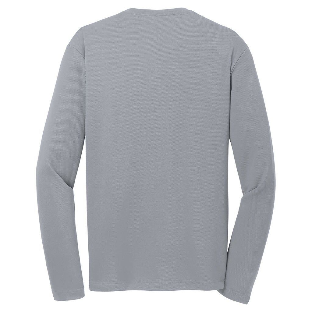 Sport-Tek Men's Silver PosiCharge RacerMesh Long Sleeve Tee