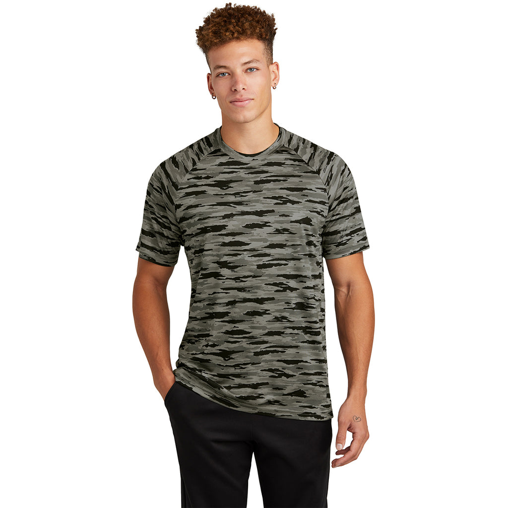 Sport-Tek Men's Black Drift Camo Tee