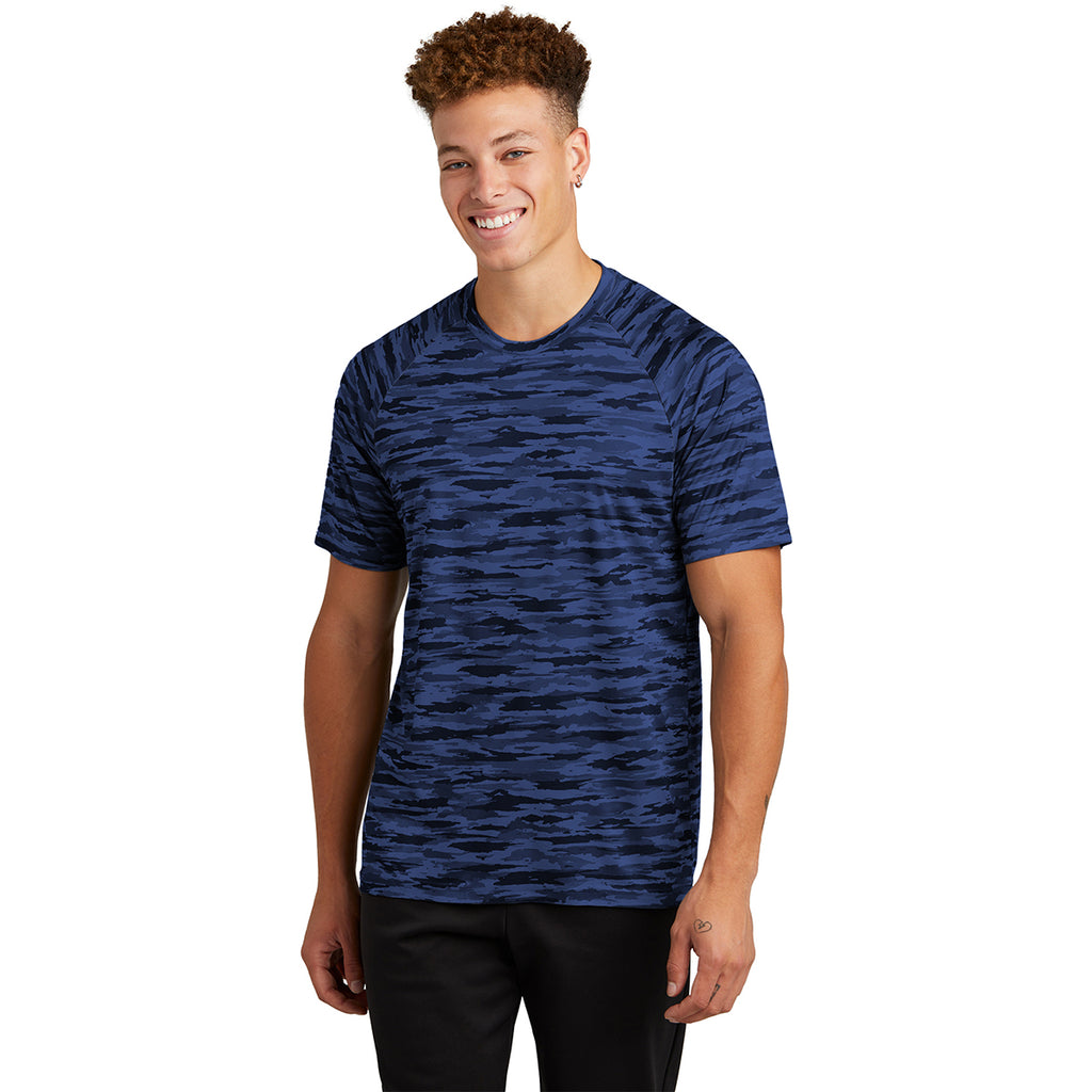 Sport-Tek Men's True Royal Drift Camo Tee