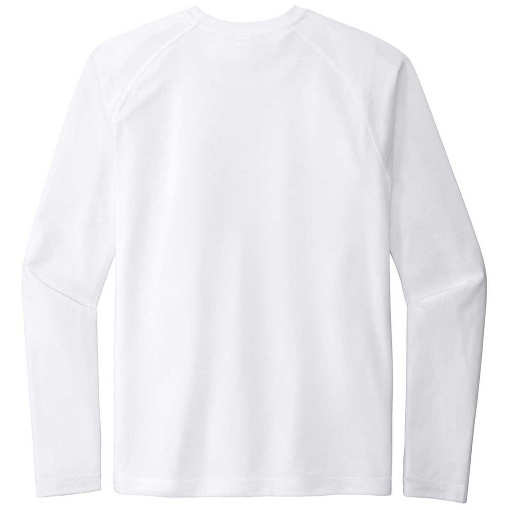 Sport-Tek Men's White Triad Solid PosiCharge Long Sleeve Tri-Blend Wicking Raglan Tee