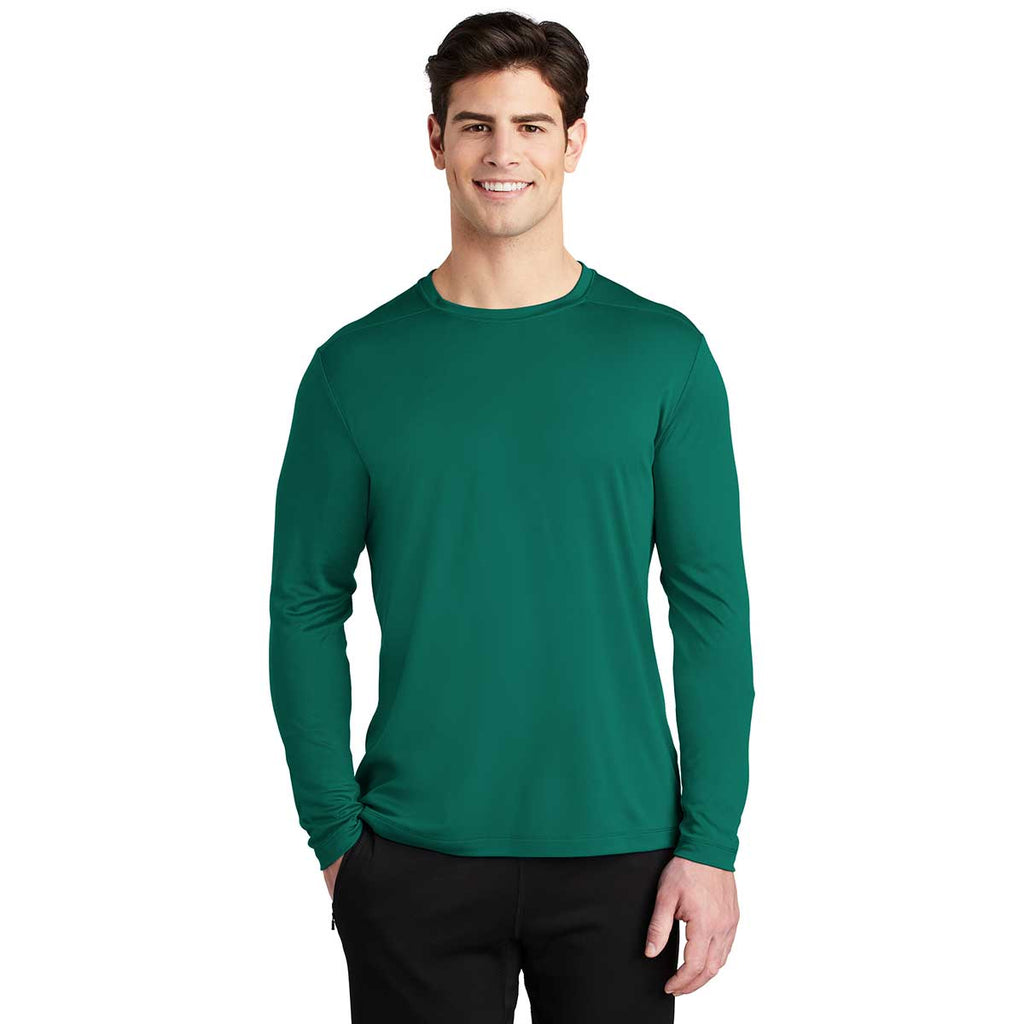 Sport-Tek Men's Marine Green Posi-UV Pro Long Sleeve Tee