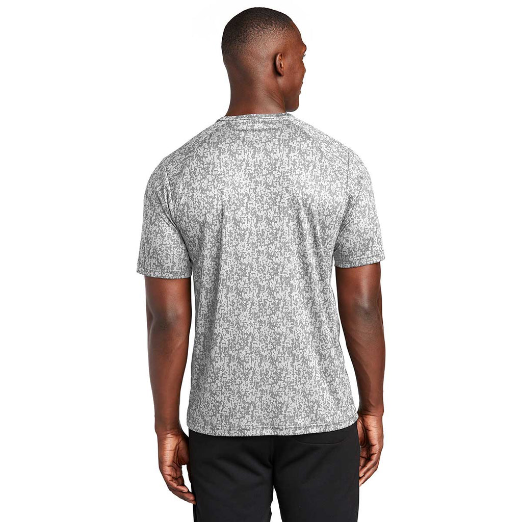 Sport-Tek Men's White PosiCharge Digi Camo Short Sleeve Tee