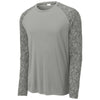 Sport-Tek Men's Grey Concrete PosiCharge Digi Camo Long Sleeve Tee