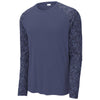 Sport-Tek Men's True Navy PosiCharge Digi Camo Long Sleeve Tee