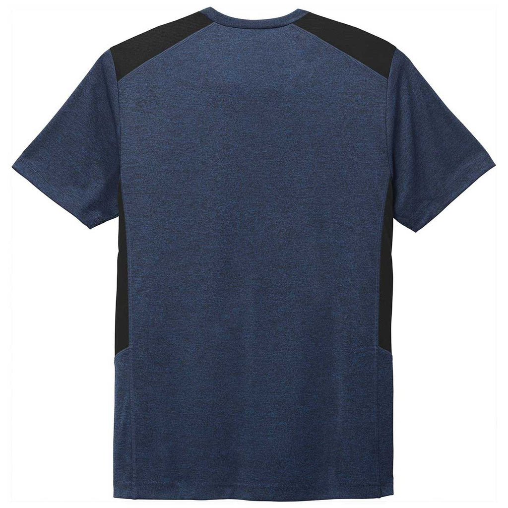 Sport-Tek Men's Dark Royal Heather/Black Endeavor Short Sleeve Tee