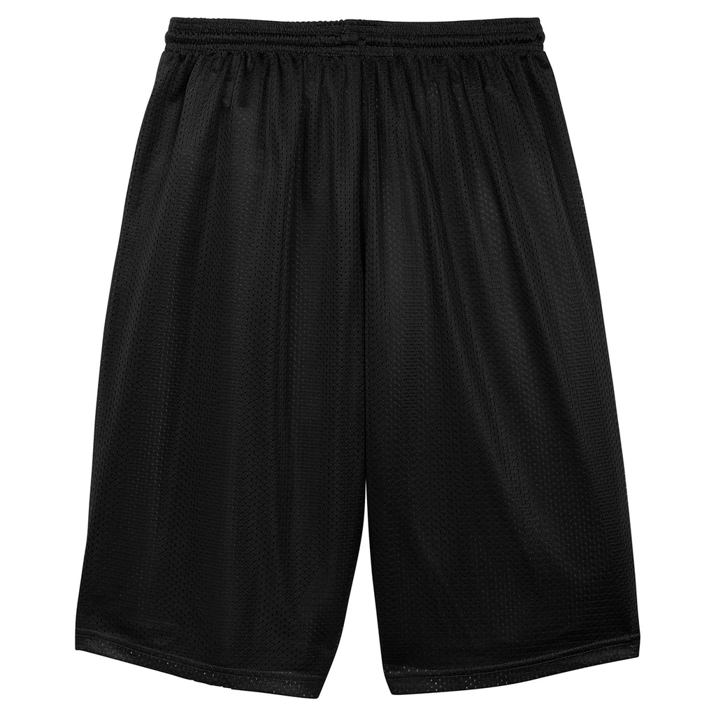 Sport-Tek Men's Black Extra Long PosiCharge Classic Mesh Short