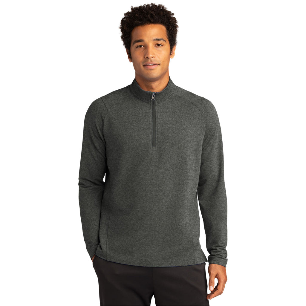 Sport-Tek Men's Dark Grey Heather Sport-Wick Flex Fleece 1/4-Zip