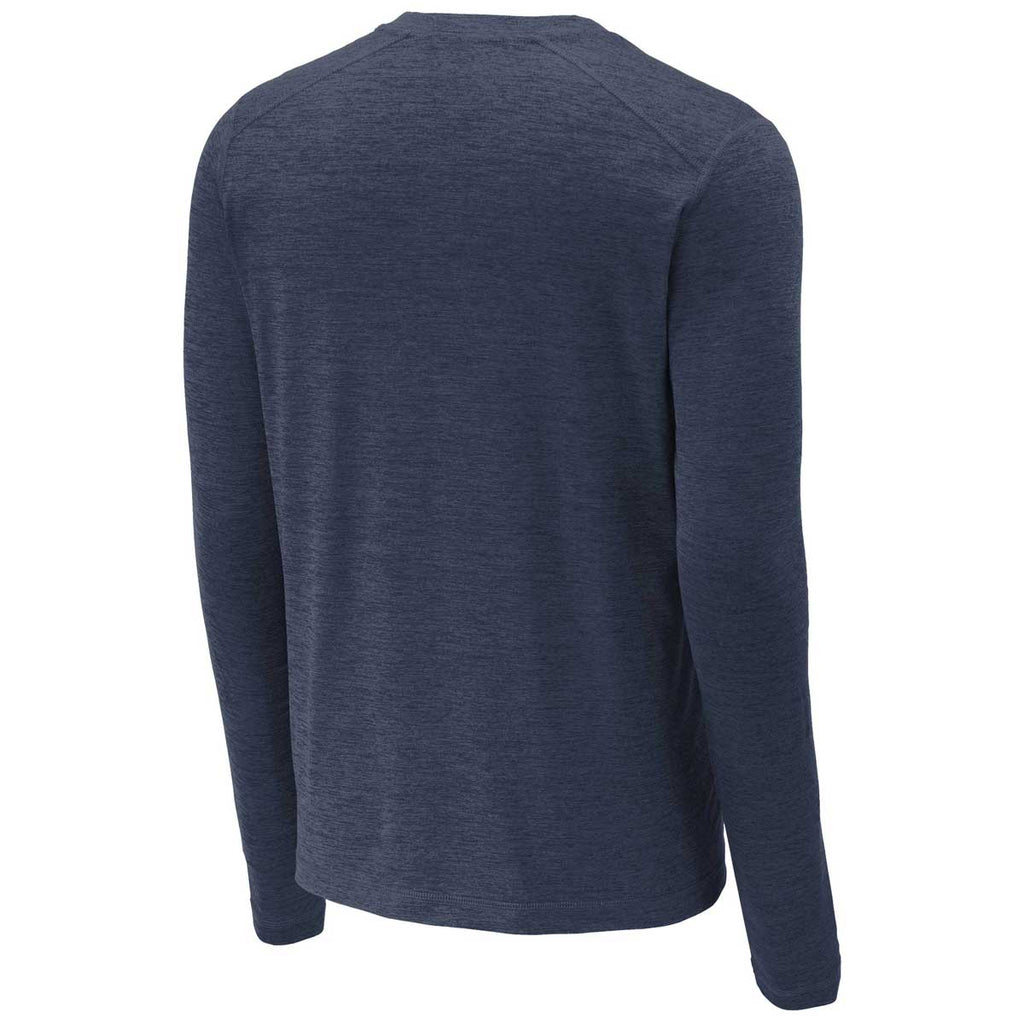 Sport-Tek Men's Dark Denim Heather Exchange 1.5 Long Sleeve Crew