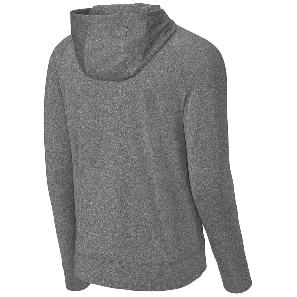 Sport-Tek Men's Charcoal Grey Heather Sport-Wick Stretch 1/2-Zip Hoodie