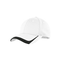 Sport-Tek White/Black Pique Colorblock Cap