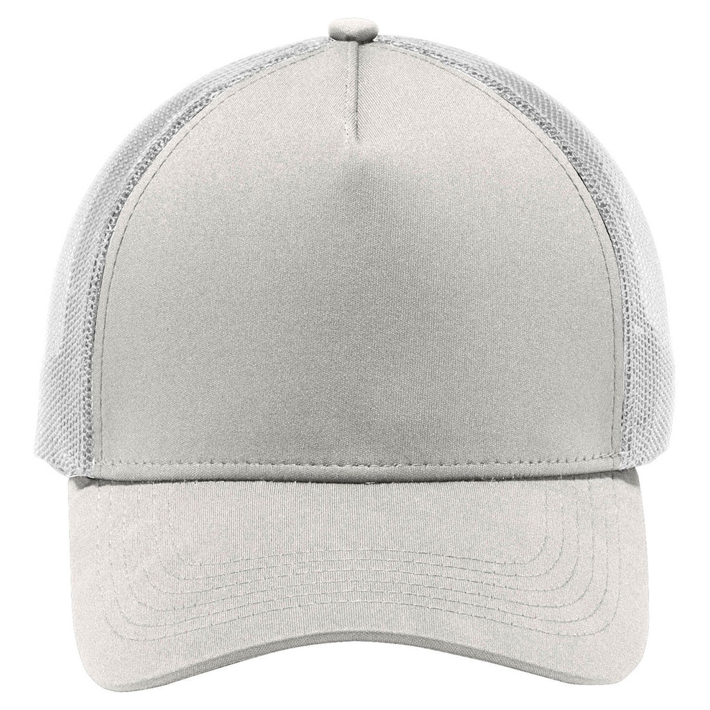 Sport-Tek Silver/White PosiCharge Competitor Mesh Back Cap