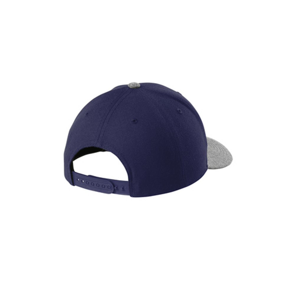 Sport-Tek True Navy/Grey Heather Yupoong Curve Bill Snapback Cap