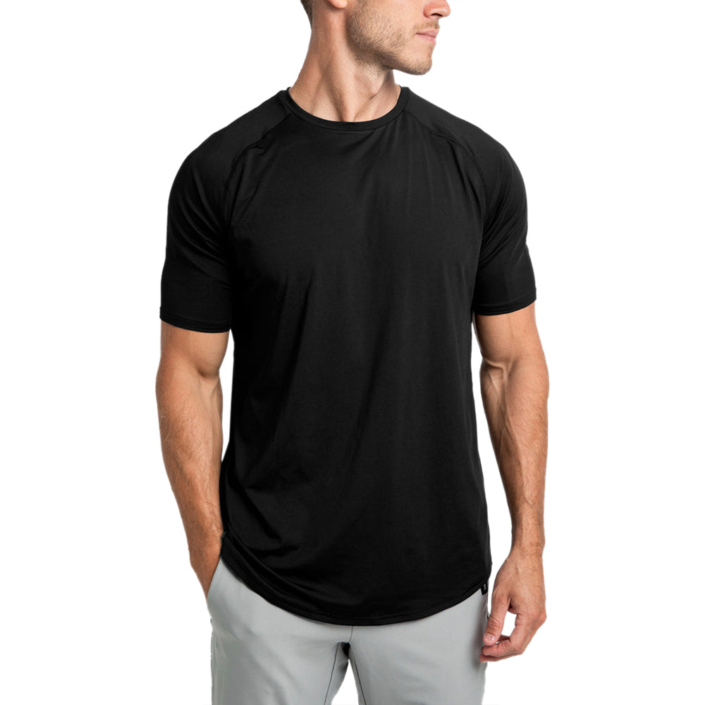 UNRL Men's Black Stride Short Sleeve