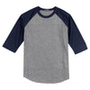 Sport-Tek Men's Heather Grey/Navy Colorblock Raglan Jersey