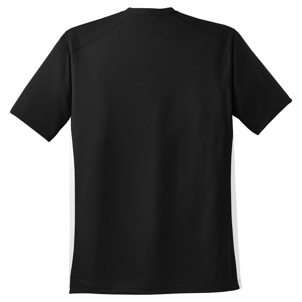 Sport-Tek Men's Black/White Dry Zone Colorblock Crew