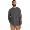 Timberland Men's Deepest Grey Heather Core Logo Long-Sleeve T-Shirt