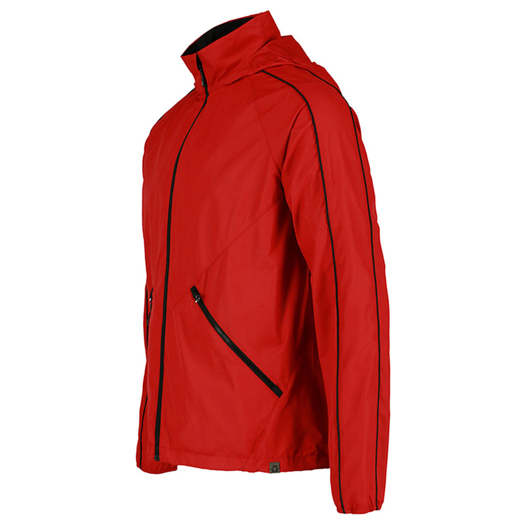 Elevate Men's Vintage Red/Black Rincon Eco Packable Jacket