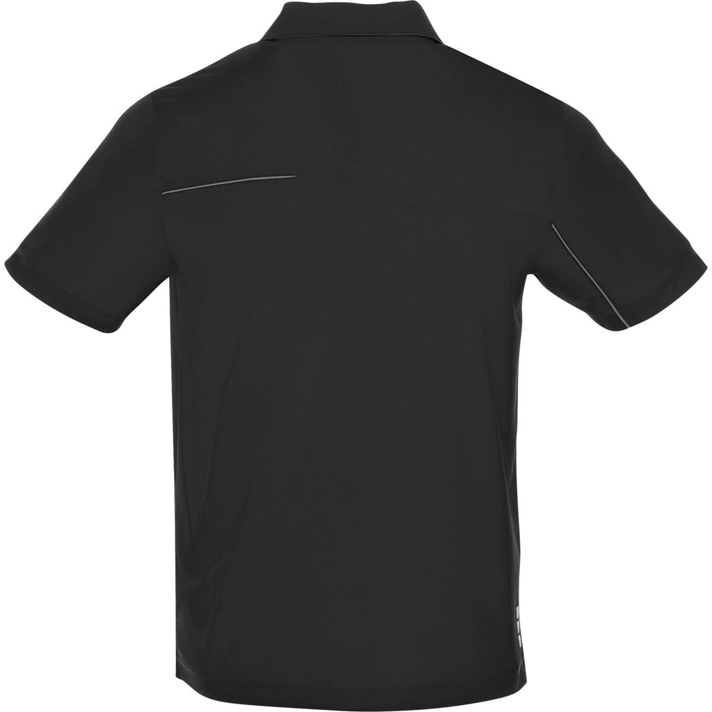 Elevate Men's Black/Steel Grey Wilcox Short Sleeve Polo