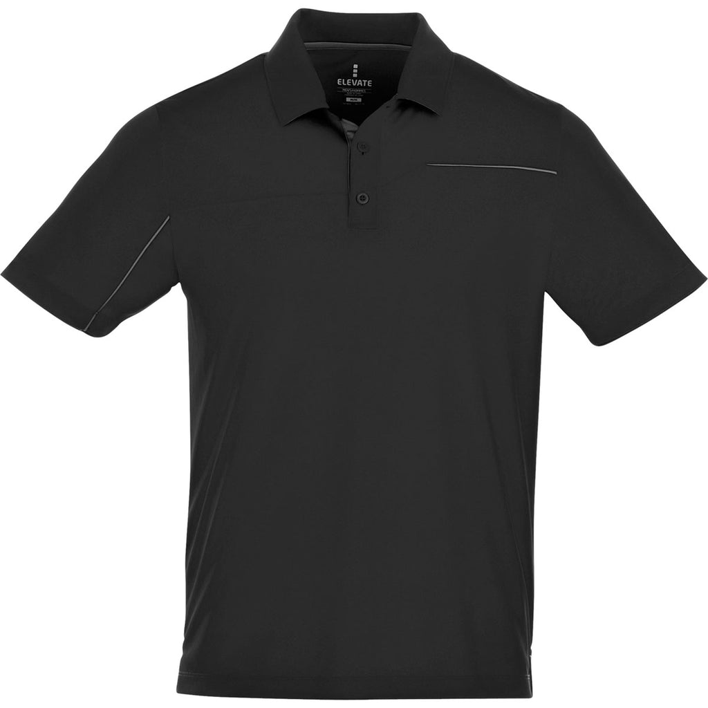 Elevate Men's Black/Steel Grey Wilcox Short Sleeve Polo