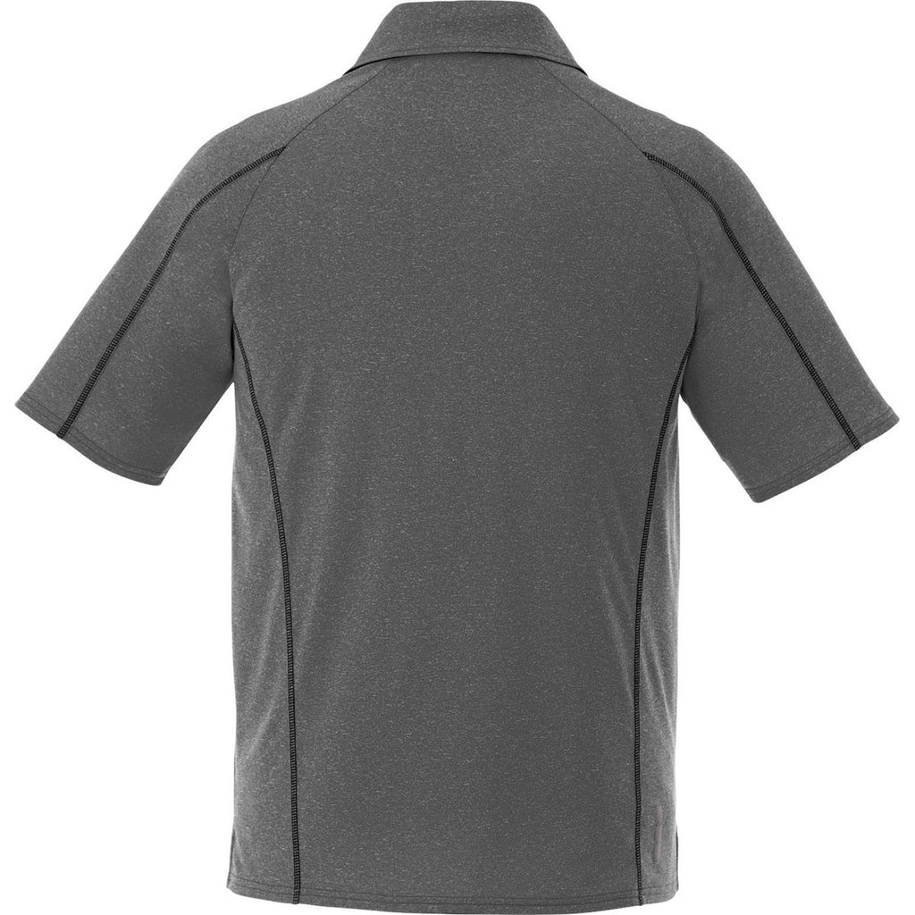 Elevate Men's Heather Dark Charcoal Macta Short Sleeve Polo