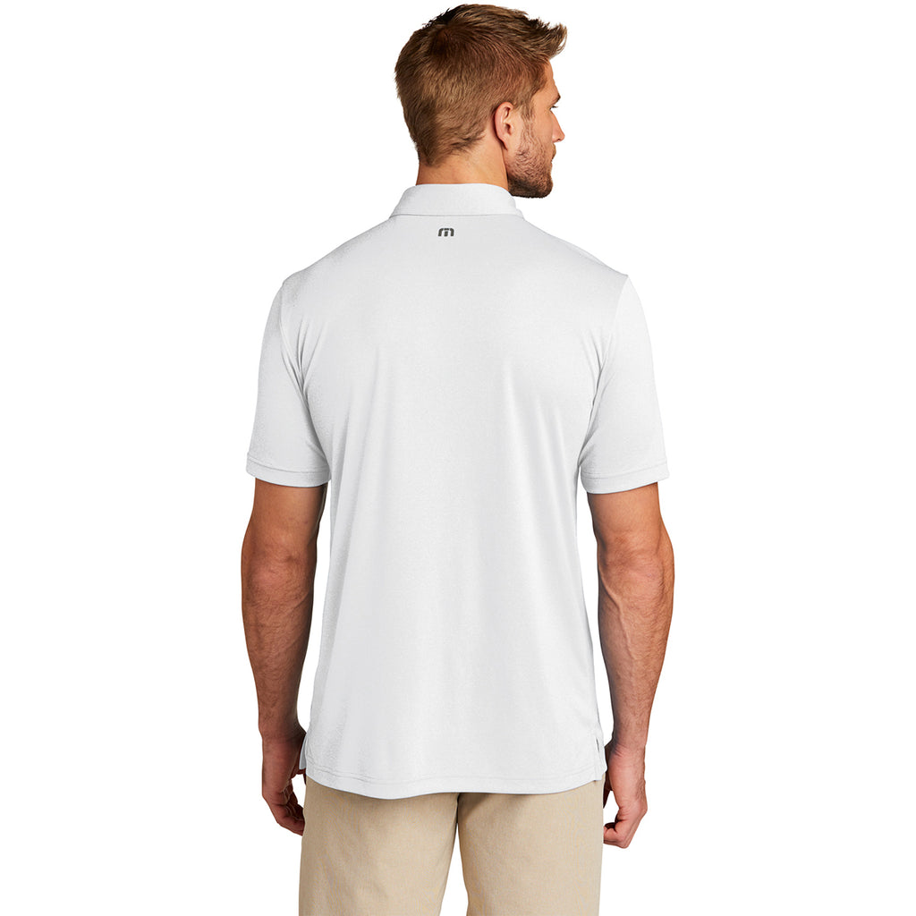 TravisMathew Men's White Coto Performance Polo