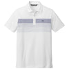 TravisMathew Men's White Coastal Chest Stripe Polo