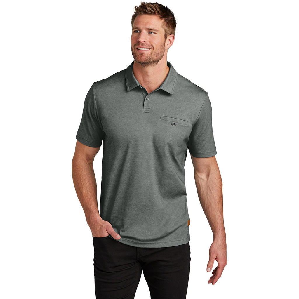 TravisMathew Men's Black Heather Sunsetters Pocket Polo